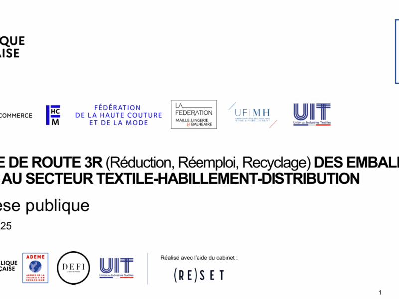 La feuille de route 3R Emballages Textile-Habillement-Distribution est disponible